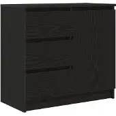 vidaXL Sideboard mit Schublade Schwarz Eichen-Optik 71x35x65 cm