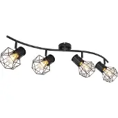 Globo Lighting Strahler Metall schwarz, 4x E27