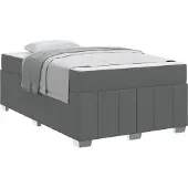 vidaXL Bettrahmen mit Matratze Dunkelgrau 120 x 200 cm Stoff