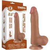 Lovetoy Sliding-Skin - zweischichtiges Hoden-Dildo - 20,8cm (dunkel natürlich)