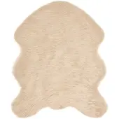 vidaXL Teppich aus Kunstschaffell TAFALLA Beige 50 x 80 cm Polyester