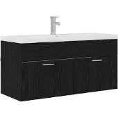 vidaXL Badezimmerschrank Schwarz Eichen-Optik 100 x 38,5 x 46 cm