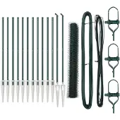 vidaXL Sechseckzaun mit Pfosten 25 x 1,4 m PVC-beschichteter Stahl