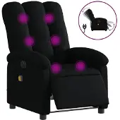 vidaXL Massagesessel Elektrisch Schwarz Stoff
