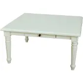 Ebuy24 Amaretta Couchtisch antik weiß, antik patiniert 100x100 cm mit 1 Schublade.
