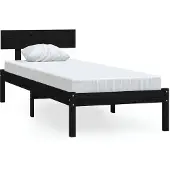 vidaXL Massivholzbett Schwarz Kiefer 90x190 cm