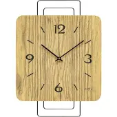 AMS W9700 Wanduhr mit Metall-Design und Wildeiche-Zifferblatt