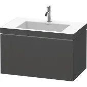 Duravit Waschtischunterschrank c-bonded L-Cube 80x48cm, 1 HL, graph ma, 1 Ausz., wandhängend