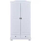Ebuy24 Reusal Kleiderschrank 2 Türen, 2 Schubladen, weiss.