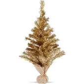 Northio Goldener künstlicher Weihnachtsbaum 60 cm mit stabilem Fuß