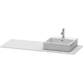 Duravit XSquare Konsole, 1 Ausschnitt rechts, 1400x16x550mm, XS060GR3636, Farbe: Weiß Seidenmatt Lack