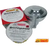 Favorit "" Sicherheits-Brennpaste Set, 80 gr Brennpaste inkl. verstellbarem Brenner, silber