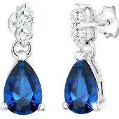 Elli Ohrringe Tropfen Zirkonia Glamour Elegant 925 Silber Elli Blau
