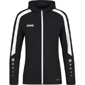 Jako Damen Kapuzenjacke Power, Farbe:schwarz, Größe:42
