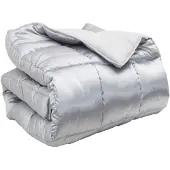 vidaXL Winterbettdecke Silber 140 x 220 cm Satin und Mikrofaser