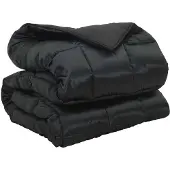 vidaXL Winterbettdecke Schwarz 240 x 260 cm Satin und Mikrofaser