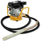 Eberth Betonrüttler Flaschenrüttler Betonverdichter Benzin 4800W, Schlauchlänge 6m, Stahlverstärkte Rüttelflasche mit 45mm Durchmesser