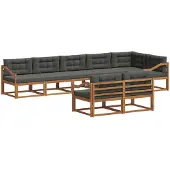 vidaXL Outdoor-Sofagarnitur 8 stk. Natur und Anthrazit