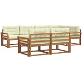 vidaXL Outdoor-Sofagarnitur 8 stk. Natur und Creme