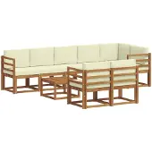 vidaXL Outdoor-Sofagarnitur 9 stk. Natur und Creme