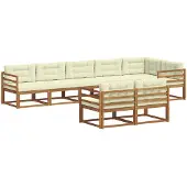 vidaXL Outdoor-Sofagarnitur 8 Stk. Natur und Creme