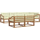 vidaXL Outdoor-Sofagarnitur 8 stk. Natur und Creme