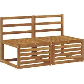 vidaXL 2 Stück Outdoor Mittelsofa Massivholz Akazie Natur