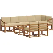 vidaXL Outdoor-Sofagarnitur 9 stk. Natur und Beige