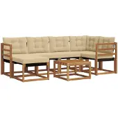 vidaXL Outdoor-Sofagarnitur 7 stk. Natur und Beige