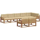 vidaXL Outdoor-Sofagarnitur 8 Stk. Natur und Beige