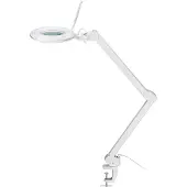 Goobay LED-Klemm-Lupenleuchte, 10 W - 800 lm, Helligkeit & Lichtfarbe einstellbar, 127 mm Glaslinse, 1,75-fache Vergrößerung, 3 Dioptrien