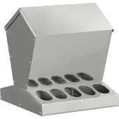 vidaXL Hühnerfütterer Silber 40 x 40 x 45 cm Verzinkter Stahl