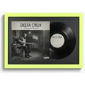 K-Möbel Schallplatten Rahmen Grün 40x60cm mit Schwarzem Passepartout für Vinyl & Cover