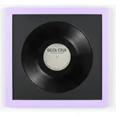 K-Möbel Schallplatten Rahmen Flieder 40x40cm mit Schwarzem Passepartout für die Vinyl