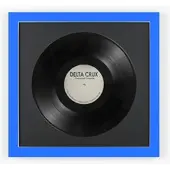K-Möbel Schallplatten Rahmen Royalblau 40x40cm mit Schwarzem Passepartout für die Vinyl