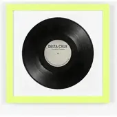 K-Möbel Schallplatten Rahmen Grün 40x40cm mit Weißem Passepartout für die Vinyl