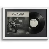 K-Möbel Schallplatten Rahmen Weiß 40x60cm mit Schwarzem Passepartout für Vinyl & Cover