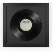 K-Möbel Schallplatten Rahmen Schwarz 40x40cm mit Schwarzem Passepartout für die Vinyl