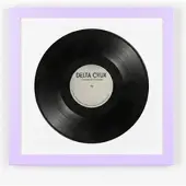 K-Möbel Schallplatten Rahmen Flieder 40x40cm mit Weißem Passepartout für die Vinyl