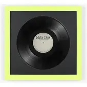 K-Möbel Schallplatten Rahmen Grün 40x40cm mit Schwarzem Passepartout für die Vinyl