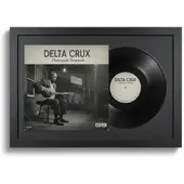 K-Möbel Schallplatten Rahmen Schwarz 40x60cm mit Schwarzem Passepartout für Vinyl & Cover