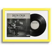 K-Möbel Schallplatten Rahmen Gelb 40x60cm mit Weißem Passepartout für Vinyl & Cover