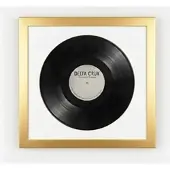 K-Möbel Schallplatten Rahmen Gold 40x40cm mit Weißem Passepartout für die Vinyl