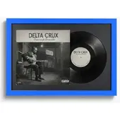 K-Möbel Schallplatten Rahmen Royalblau 40x60cm mit Schwarzem Passepartout für Vinyl & Cover