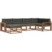 vidaXL Outdoor-Sofagarnitur 6 Stk. Natur und Anthrazit