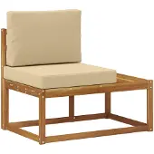 vidaXL Outdoor End Sofa Natur 91 x 63 x 73 cm Massivholz Akazie