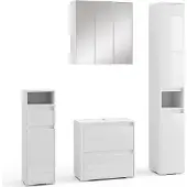 Vicco Badmöbel-Set Majest Weiß Hochglanz 4 Teile, Model 40116