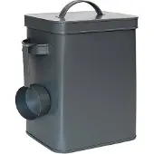Relaxdays 2 x Metallbox, 6,5 L Aufbewahrungsbox mit Dosierhilfe, Tierfutter & Kaffee, luftdicht, Waschpulverdose, anthrazit