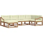 vidaXL Outdoor-Sofagarnitur 6 stk. Natur und Creme