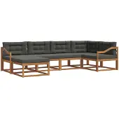 vidaXL Outdoor-Sofagarnitur 6 Stk. Natur und Anthrazit